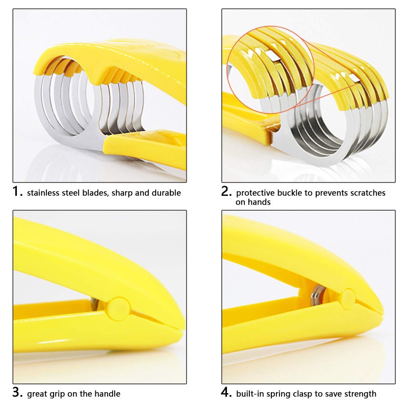 FireKylin Banana Slicer,ABS + Stainless Steel Fruit and Vegetable Salad Peeler Cutter Kitchen Tools For Banana, Strawberry,Grapeï¼ˆ2 pcsï¼‰ - Image 3